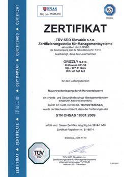 grizzly iso 18001 TUV